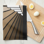 Soleil Art déco dans tan Cuisine Serviettes (Quart Plié)
