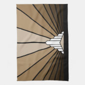 Soleil Art déco dans tan Cuisine Serviettes (Vertical)