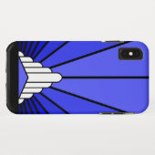 Soleil Art déco en bleu iPhone / coque ipad (Dos (Horizontal))