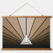 Soleil Art déco en bois tan Tapisserie murale tapi (Devant)