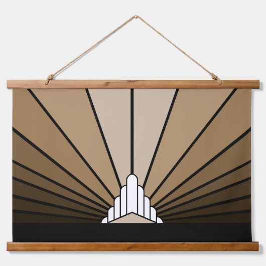 Soleil Art déco en bois tan Tapisserie murale tapi (Devant)