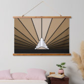 Soleil Art déco en bois tan Tapisserie murale tapi (Chambre à coucher)