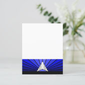 Soleil Art déco en papier bleu (Debout devant)