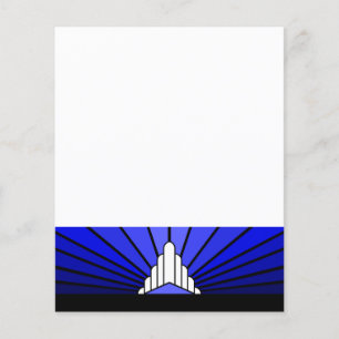 Soleil Art déco en papier bleu