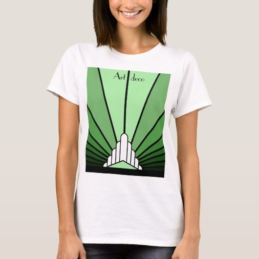 Soleil Art déco en T-shirt vert (Devant)