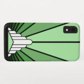 Soleil Art déco en vert iPhone / coque ipad (Dos (Horizontal))