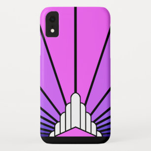 Soleil Art déco en violet & rose iPhone / coque ip