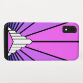 Soleil Art déco en violet & rose iPhone / coque ip (Dos (Horizontal))