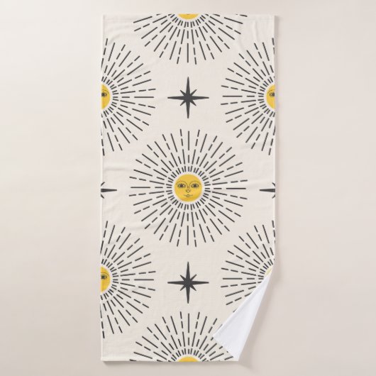 Soleil avec Motif céleste sans joint (Serviette de bain)