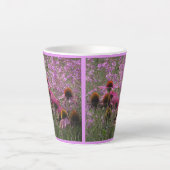Soleil Casquette Fleurs Collage Latte Mug (Devant)