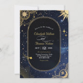 Soleil céleste et faire-part de mariage de lune (Devant)