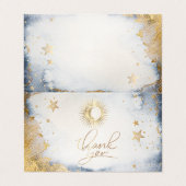 Soleil céleste, Lune, Étoiles Aquarelle Carte de r (Extérieur déplié)