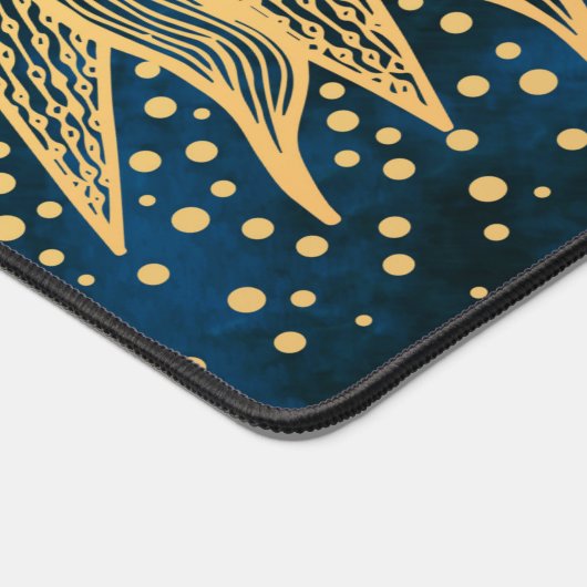 Soleil céleste Mandala bleu et or (Coin)