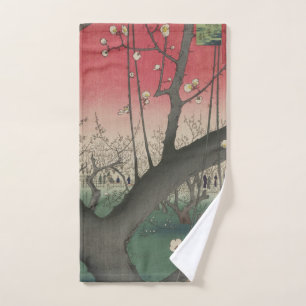 soleil couchant japonais pruniers arbres