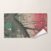 soleil couchant japonais pruniers arbres (Serviette à main)