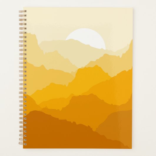 Soleil de montagne jaune et orange (Devant)