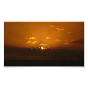 Soleil Derrière les nuages I Orange Sunset Photo