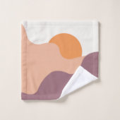 Soleil descend derrière les collines pourpres (Gant de toilette)
