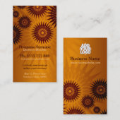 Soleil doré métallique avec Carte de visite de log (Devant / Derrière)