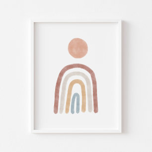 Soleil et affiche arc-en-ciel de couleur Boho