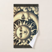 Soleil et Lune Célestes Vintage (Serviette à main)
