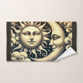 Soleil et Lune Célestes Vintage (Serviette à main)