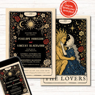 Soleil et Lune | Invitation de Mariage Tarot