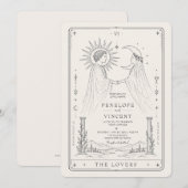Soleil et Lune | Invitation de Mariage Tarot en De (Devant / Derrière)