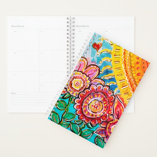 Soleil & Fleurs Planificateur coloré (Devant avec enveloppe)