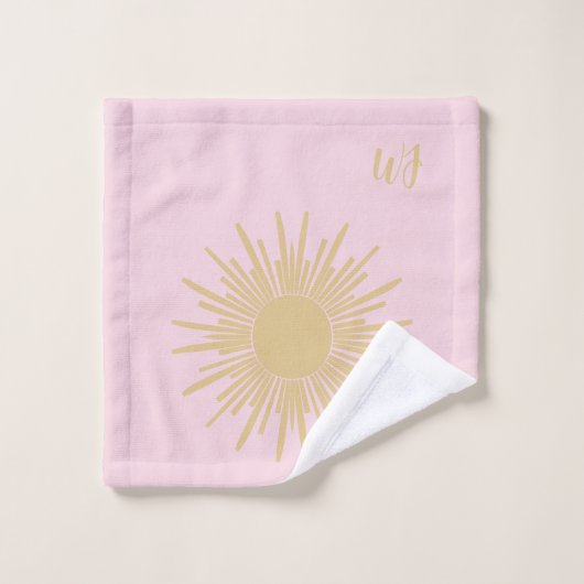 Soleil Initial Personnalisé (Gant de toilette)