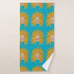 Soleil jaune turquoise inspiré
