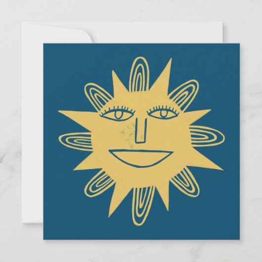 Soleil joyeux Sourire PERSONNALISER visage carte i (Devant)
