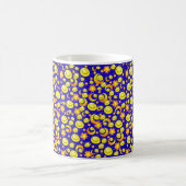 Soleil Lune Étoiles Jaune, Mug Bleu (Centre)