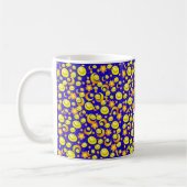 Soleil Lune Étoiles Jaune, Mug Bleu (Gauche)