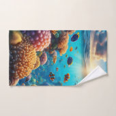 Soleil matinal se lève sur un paysage marin tropic (Serviette à main)