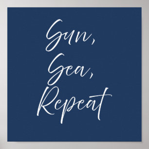 Soleil Mer Répéter Affiche de la Marine Prépa Cô