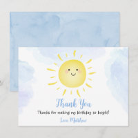 Soleil Nuages Bleu Merci d'anniversaire