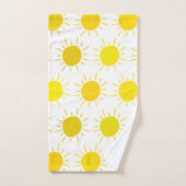 Soleil peint en jaune fantaisiste (Serviette à main)