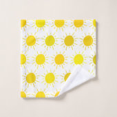 Soleil peint en jaune fantaisiste (Gant de toilette)
