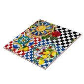 soleil sicilien, citron, carreaux méditerranéens, (Côté)