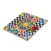 soleil sicilien, citron, carreaux méditerranéens, (Côté)