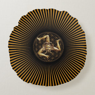 Soleil sicilien, Illusion d'optique, Coussin rond