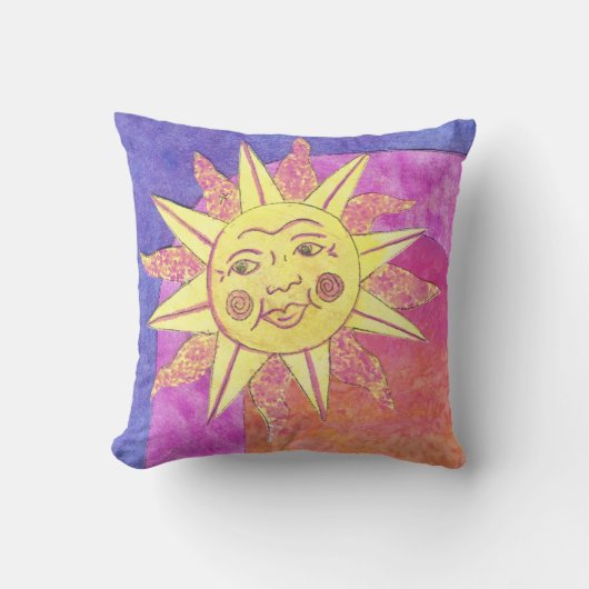 soleil souriant sur oreiller violet (Recto)