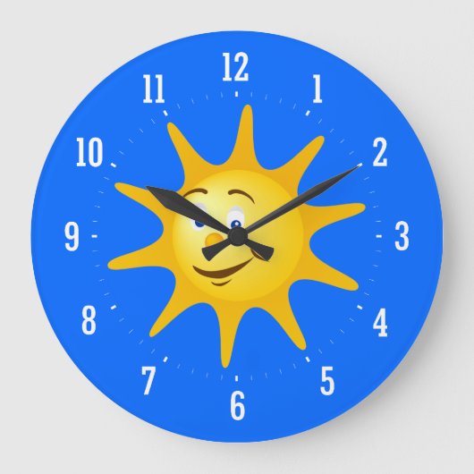 Soleil sourire Horloge décorative (Recto)