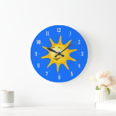 Soleil sourire Horloge décorative (Maison)