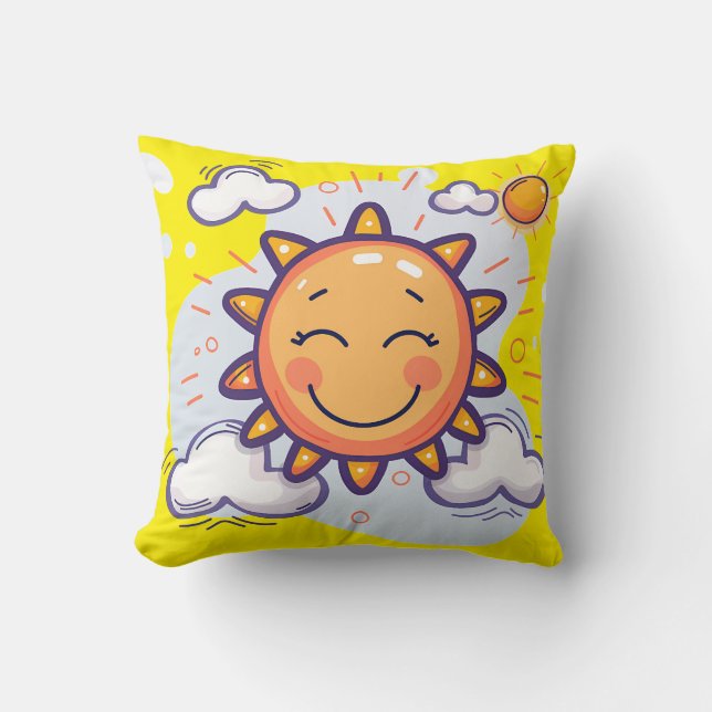 Soleil Sourires Jeter Oreiller - Éclairer N'Import (Recto)