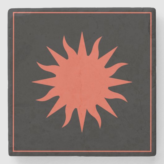 Soleil Sun Sonne Stenen Onderzetter (Voorkant)