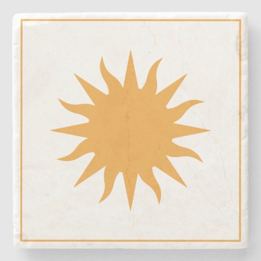 Soleil Sun Sonne Stenen Onderzetter (Voorkant)