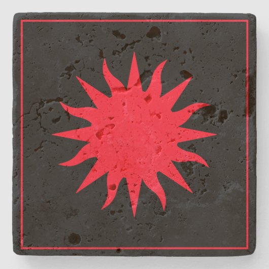 Soleil Sun Sonne Stenen Onderzetter (Voorkant)