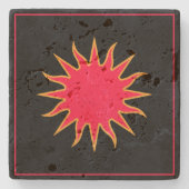 Soleil Sun Sonne Stenen Onderzetter (Voorkant)